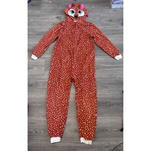 Cat & Jack Kids Deer Costume Pajama‎ One Piece Brown Size L (10/12) Halloween